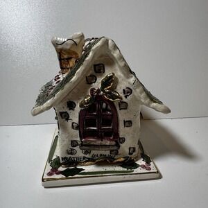 2001 Heather Goldminc Blue Sky Christmas Holly Berry Candle House